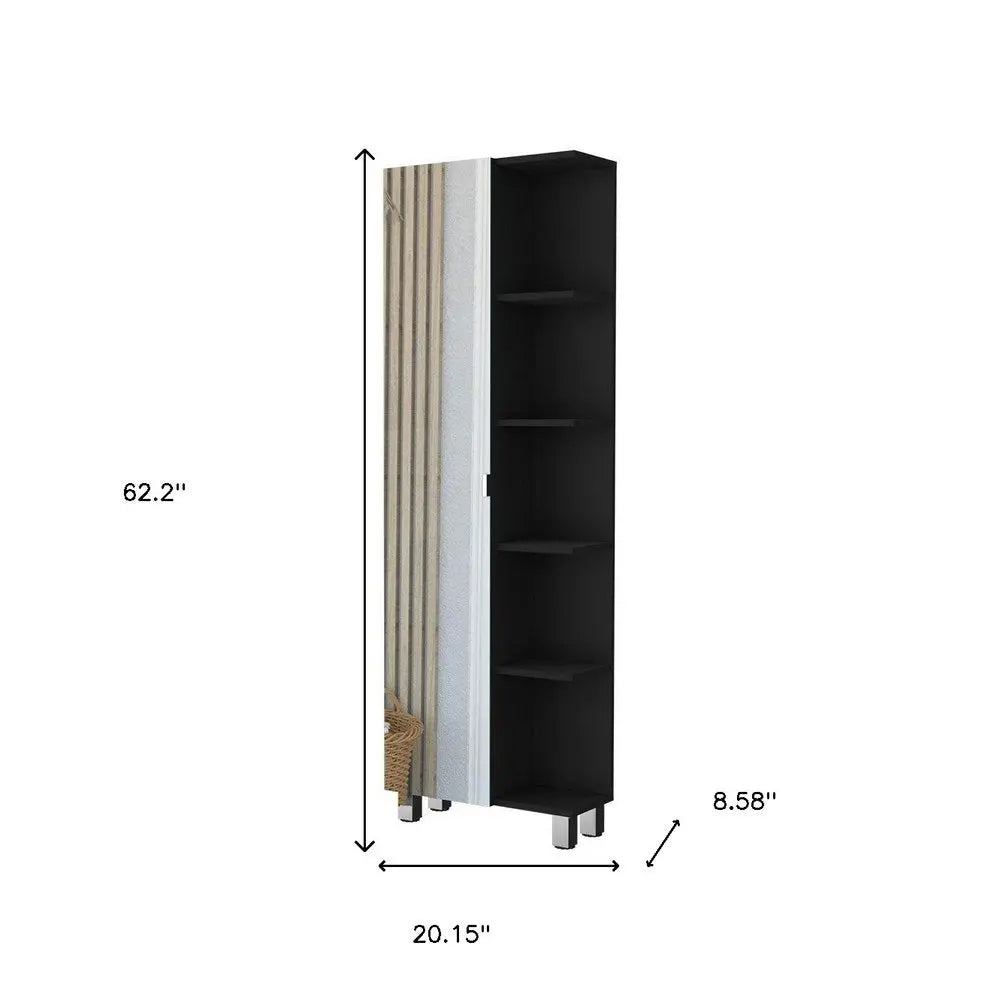 20" Black Accent Cabinet With Nine Shelves HomeRoots