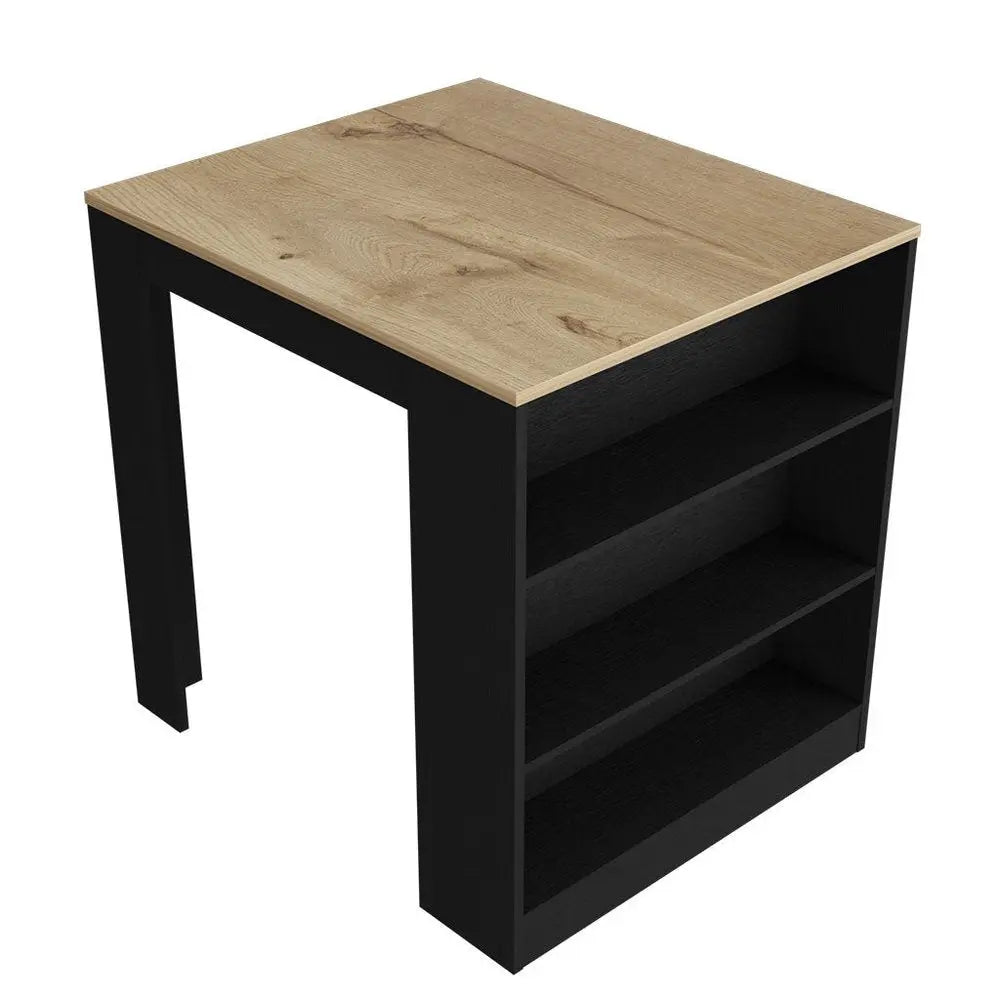 Black and Brown 36" Kitchen Island With Storage HomeRoots