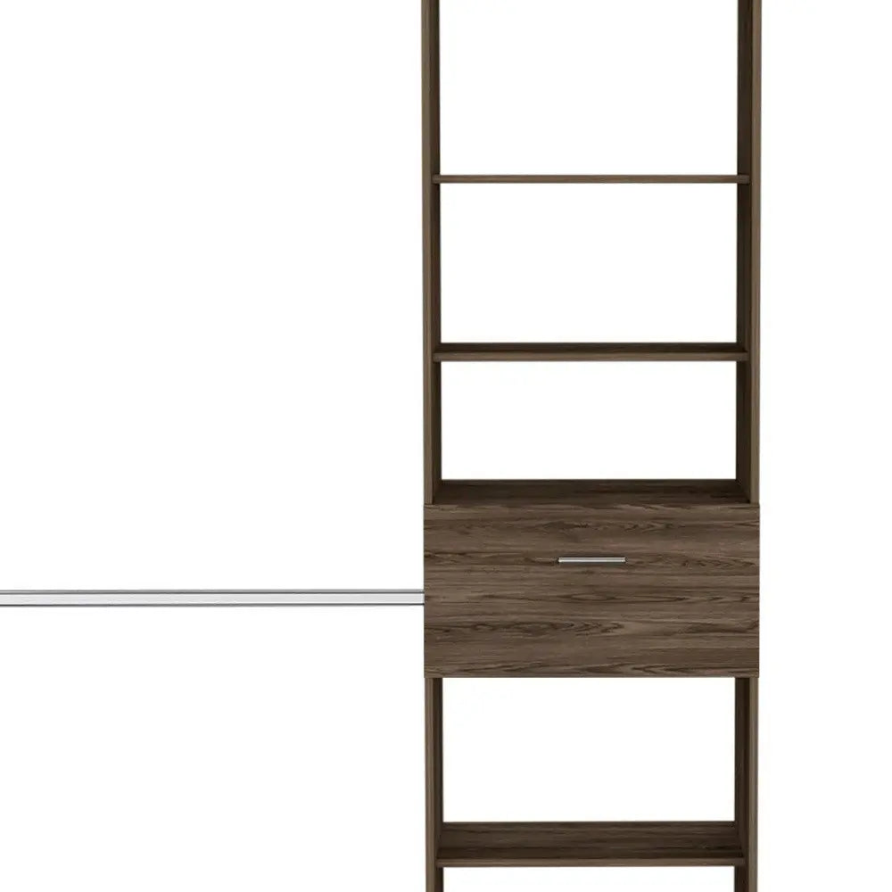 98" Brown Wood Closet System HomeRoots