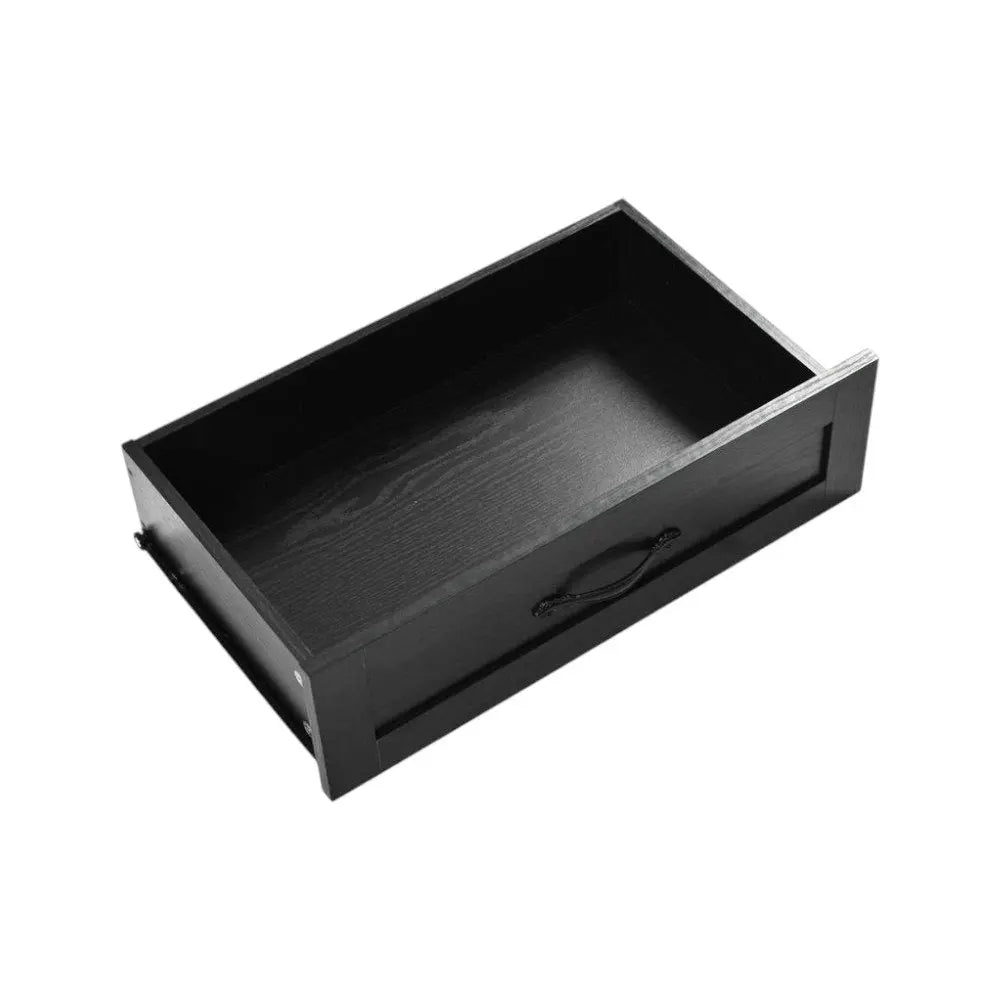 54" Black Wood Barn Door Rolling Kitchen Island With USB - NOVA HOME FURNITURE