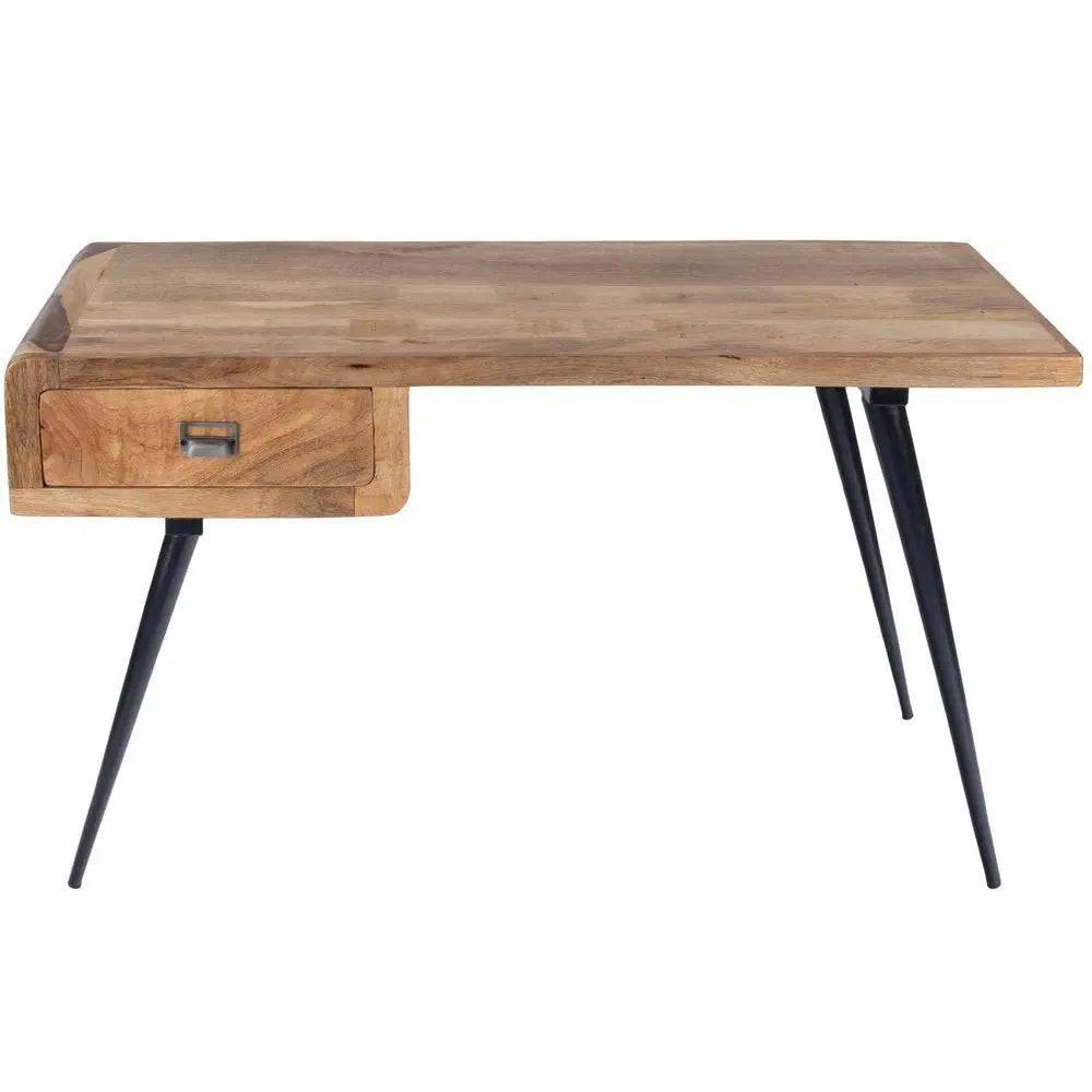 54" Brown And Black Mango Wood Writing Desk - NOBLE HOME INTERIORS