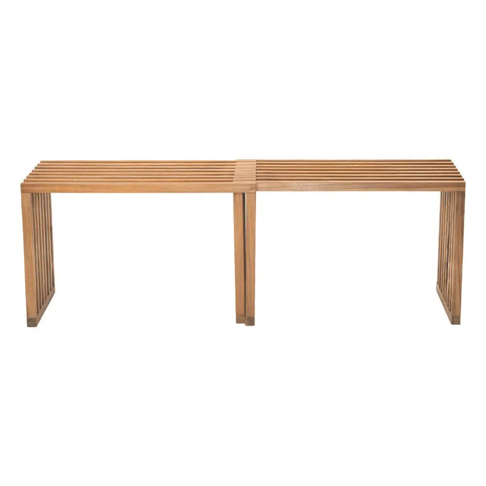 54" Natural Solid Wood Extendable Indoor Outdoor Bench - NOBLE HOME INTERIORS
