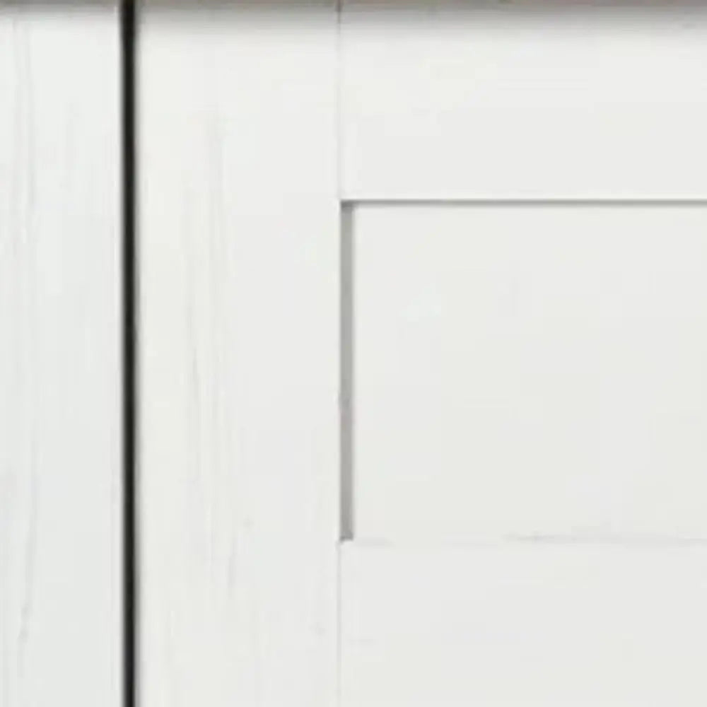 54" White Wood Barn Door Rolling Kitchen Island With USB - NOVA HOME FURNITURE