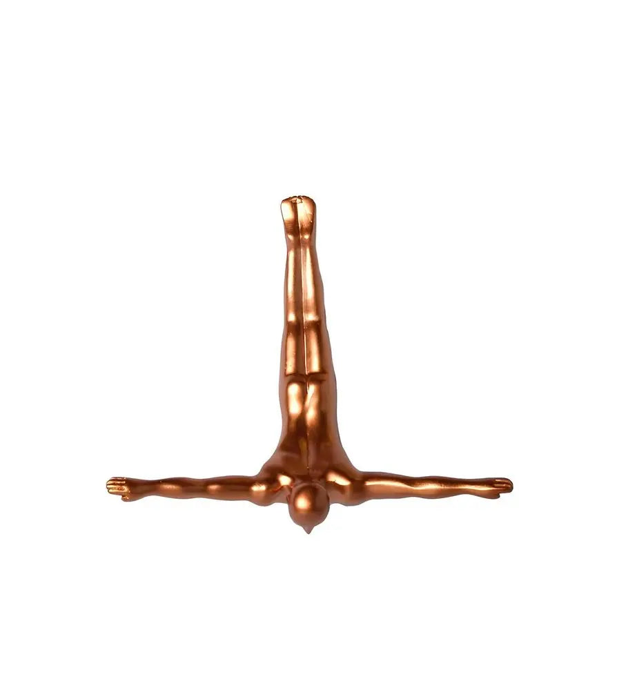 Set of Five Black White And Metallic Resin Diving Man Hanging Dimensional Sculpture HomeRoots