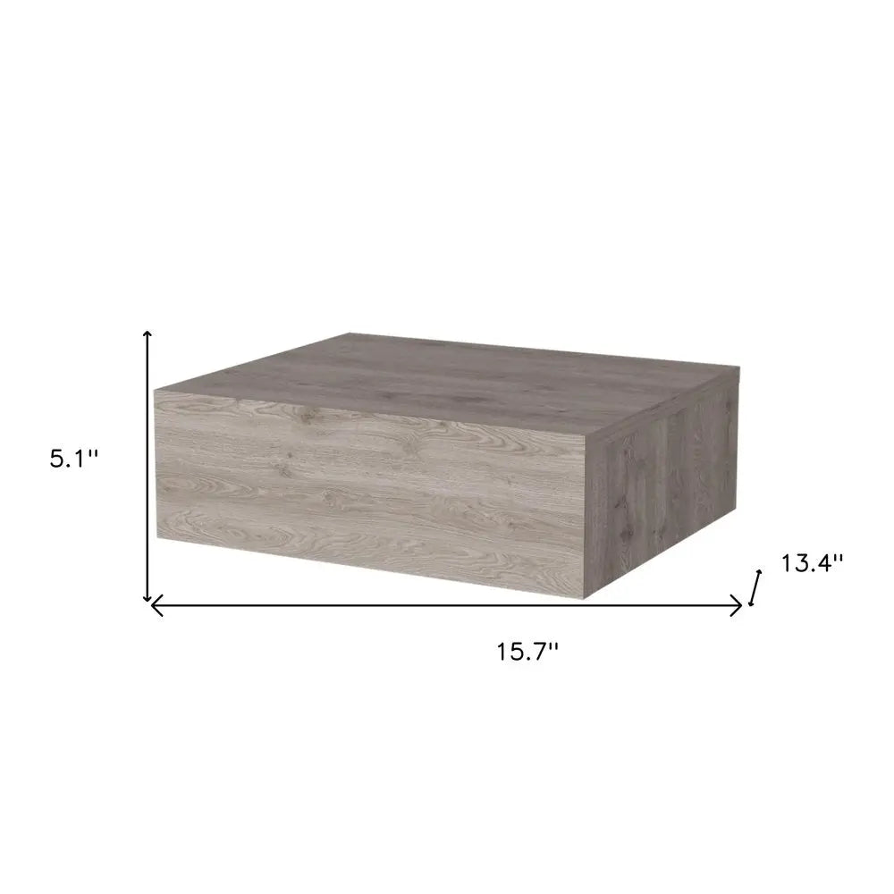 5" Gray Wood One Drawer Floating Nightstand HomeRoots