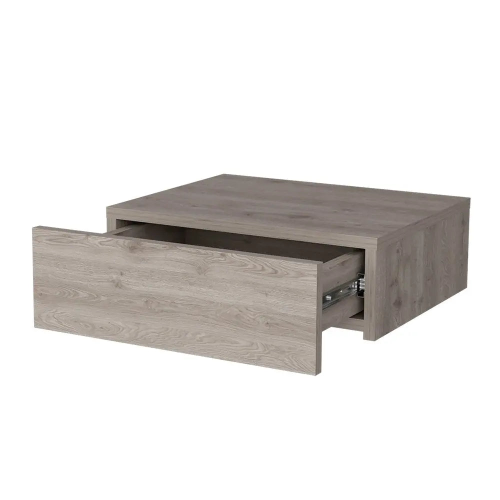 5" Gray Wood One Drawer Floating Nightstand HomeRoots