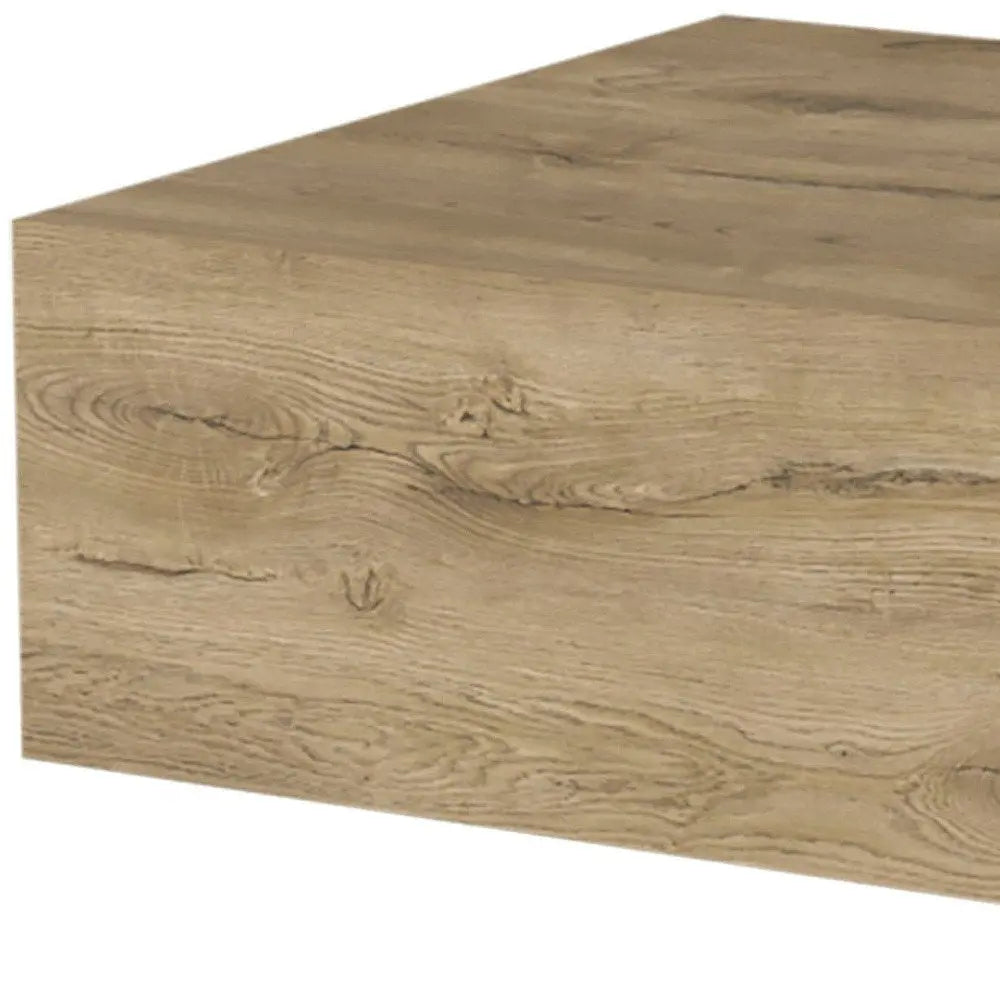 5" Beige Wood One Drawer Floating Nightstand HomeRoots