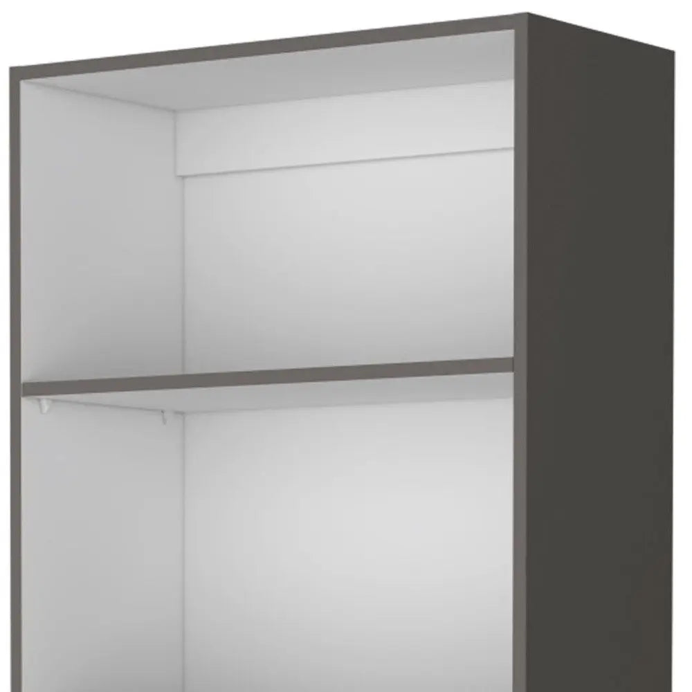 71" Gray And White Wood Five Tier Bookcase HomeRoots