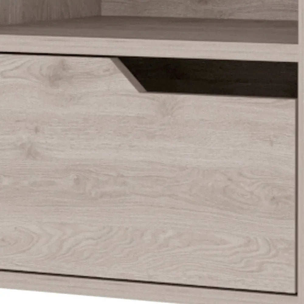 13" Gray Wood One Drawer Floating Nightstand HomeRoots