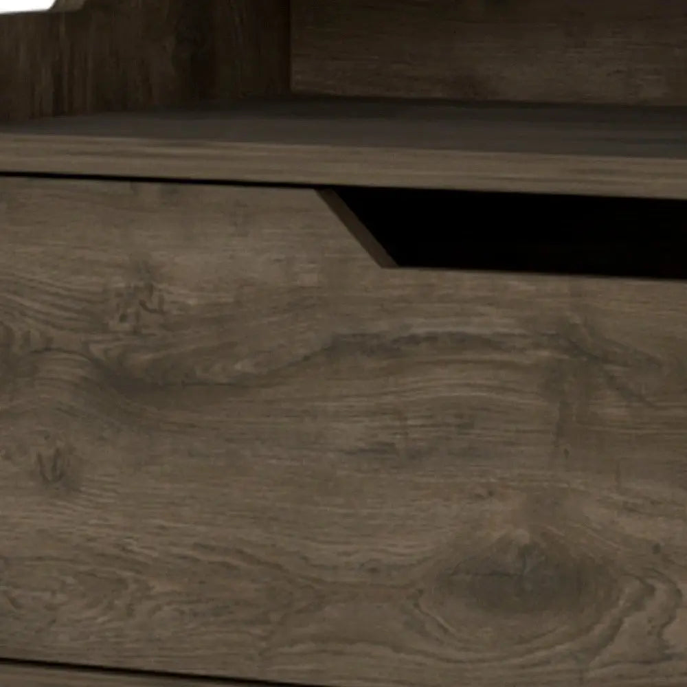 13" Brown Wood One Drawer Floating Nightstand HomeRoots