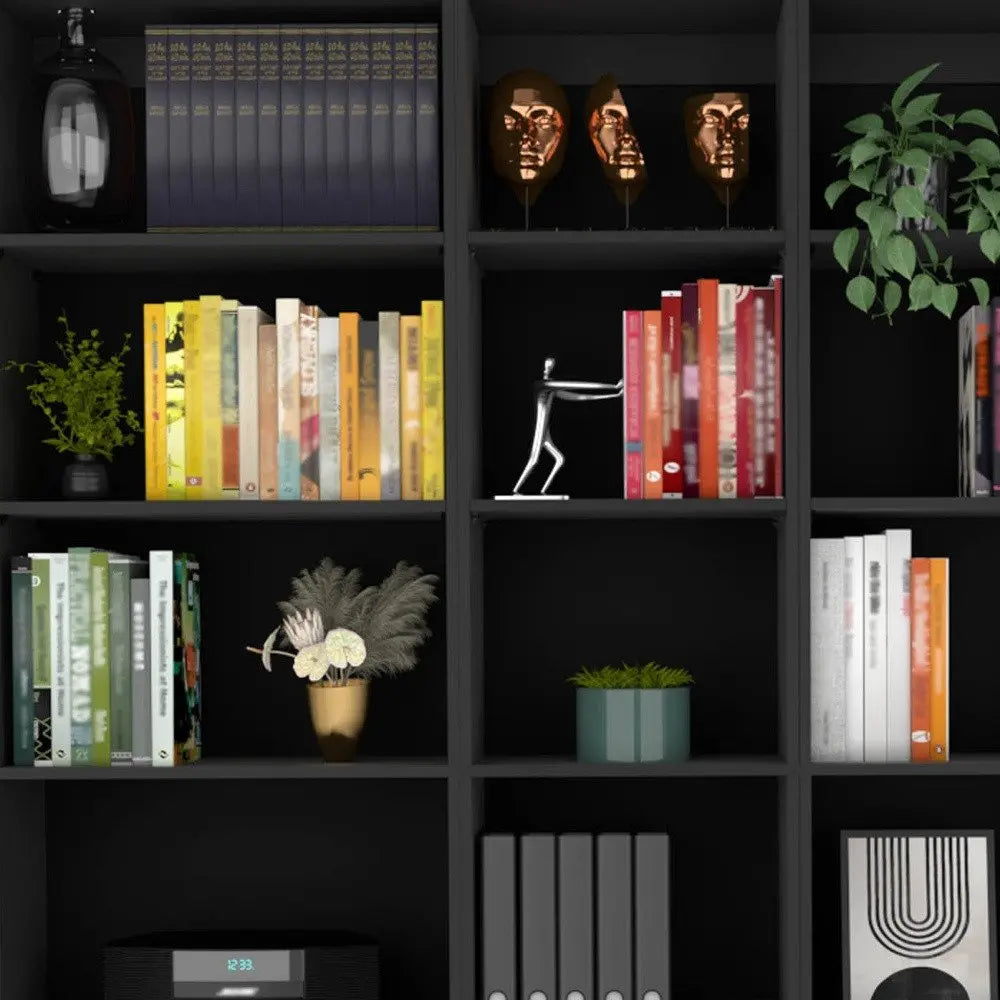 71" Black Five Tier Bookcase HomeRoots