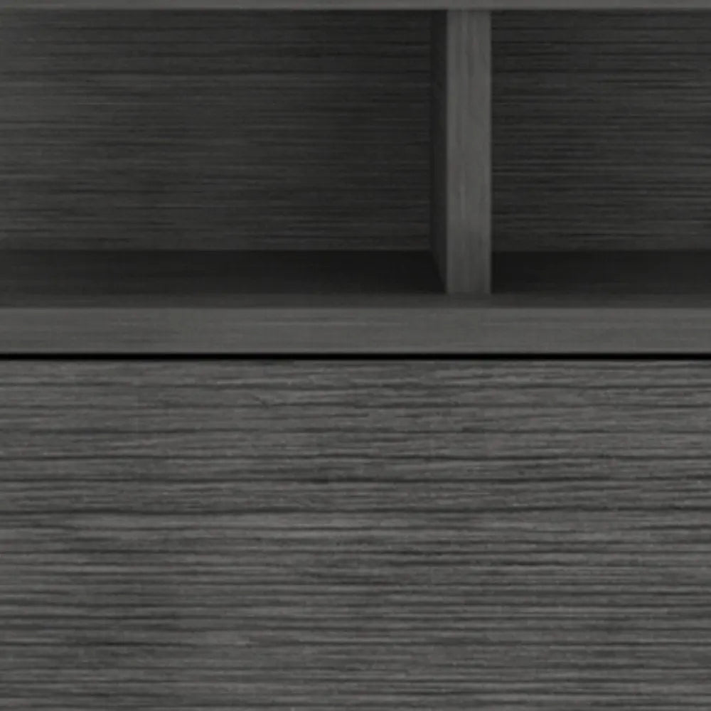 13" Dark Gray Wood One Drawer Floating Nightstand HomeRoots