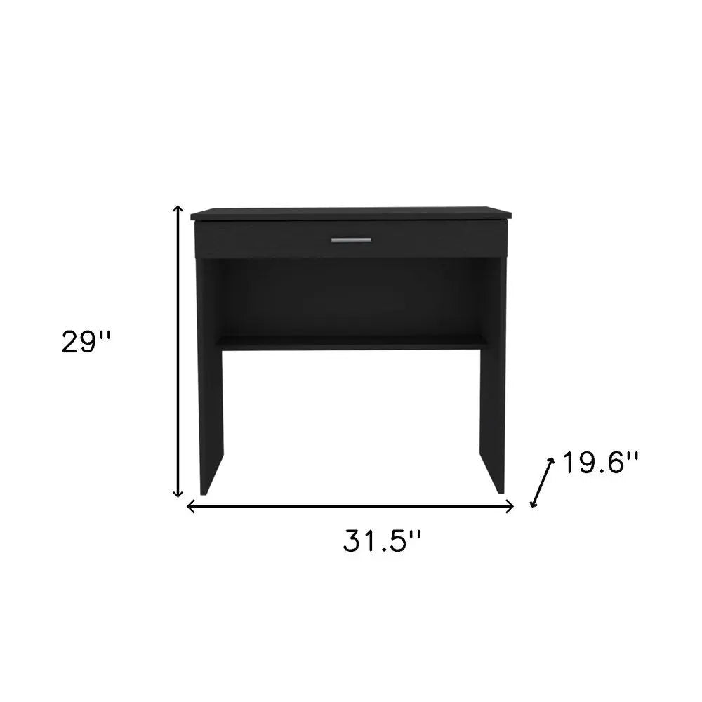 32" Black Wood Computer Desk With Drawer HomeRoots