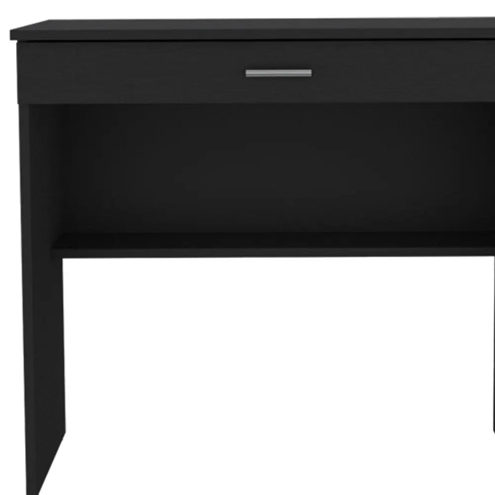 32" Black Wood Computer Desk With Drawer HomeRoots