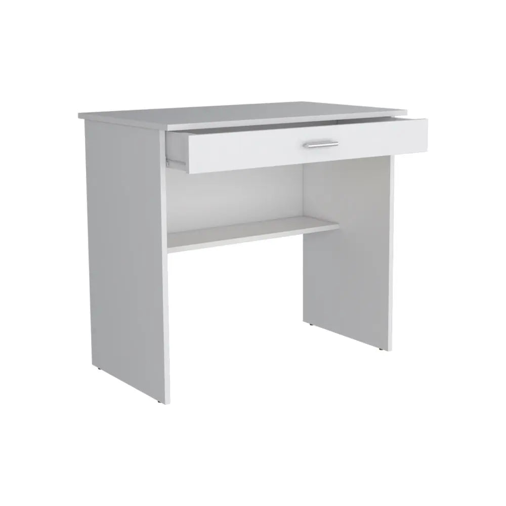 32" White Wood Computer Desk With Drawer HomeRoots