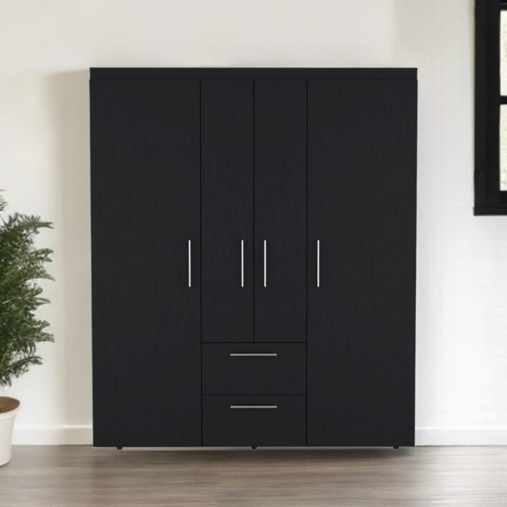 59" White Two Drawer Combo Dresser