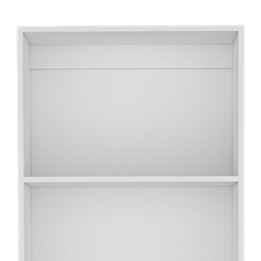 71" White Wood Four Tier Bookcase