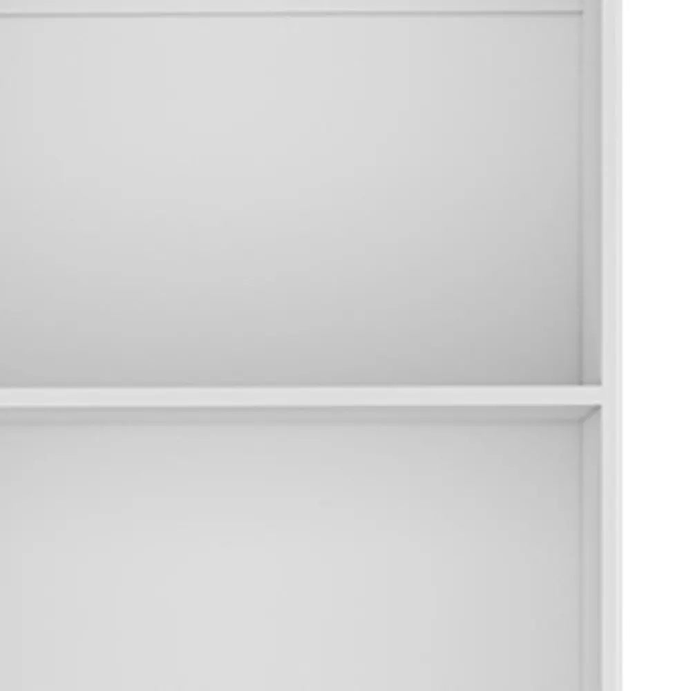 71" White Wood Four Tier Bookcase