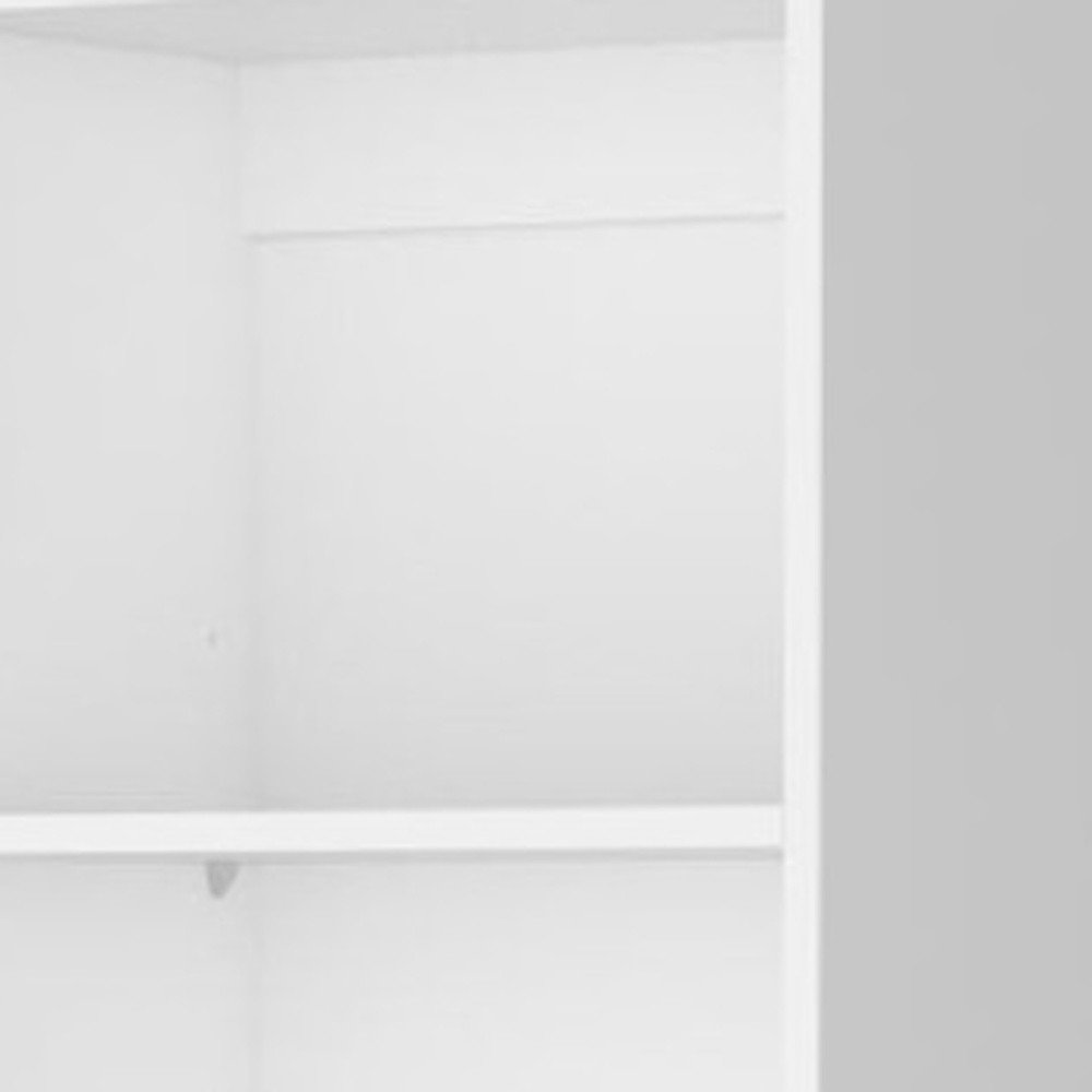 71" White Wood Five Tier Bookcase