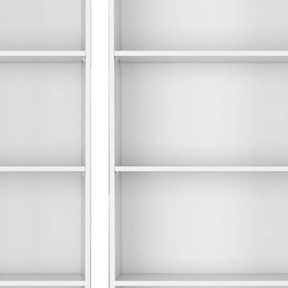 Set of Two White Wood Five Tier Modular Bookcase HomeRoots