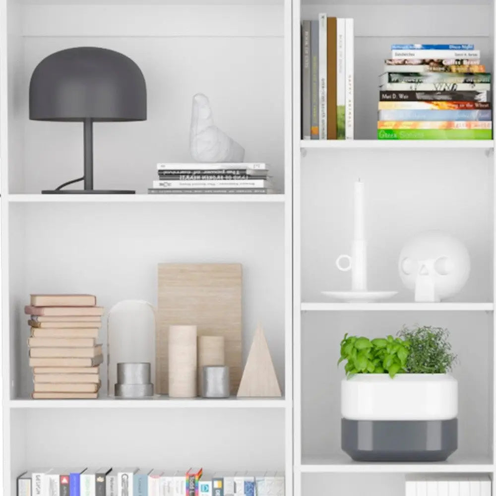 Set of Three White Wood Thirteen Tier Modular Bookcase HomeRoots