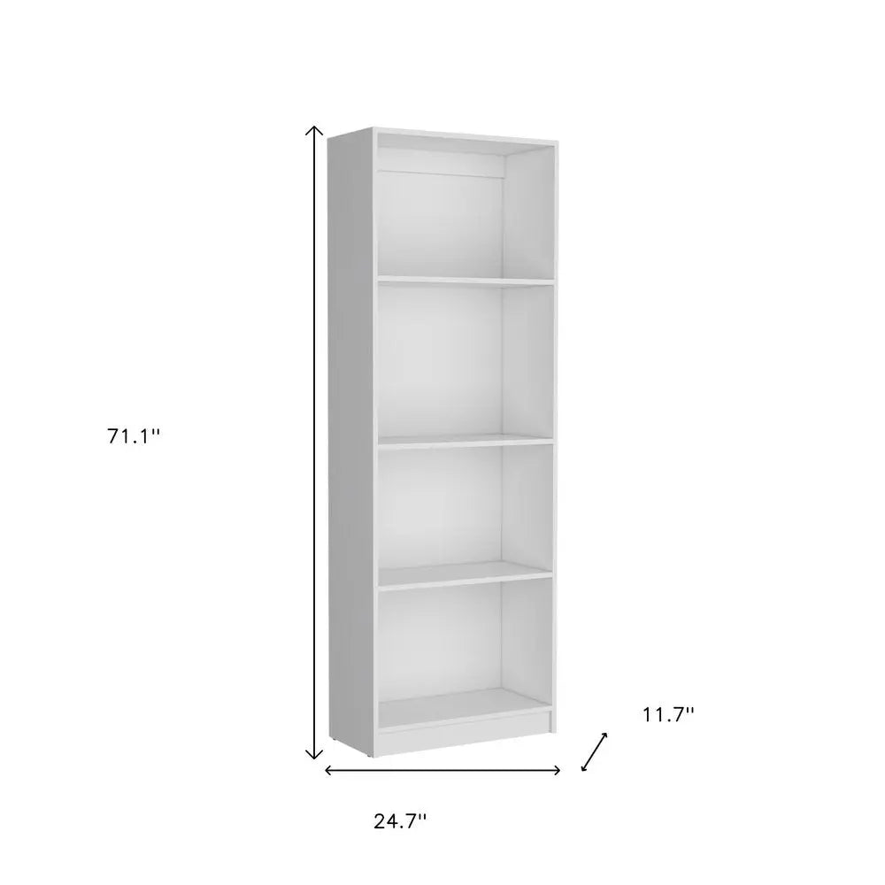 Set of Three White Wood Fourteen Tier Modular Bookcase HomeRoots