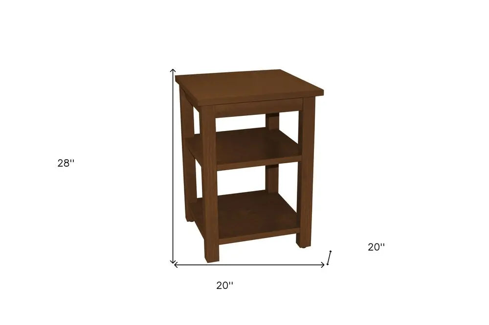 28" Brown Solid Wood Nightstand HomeRoots