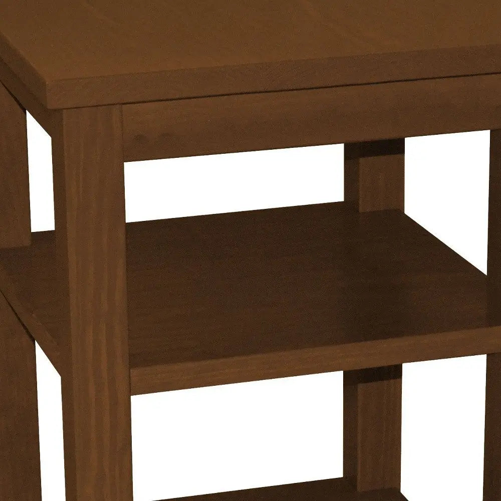 28" Brown Solid Wood Nightstand HomeRoots