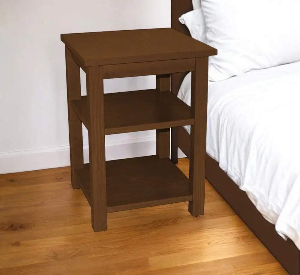 28" Brown Solid Wood Nightstand HomeRoots