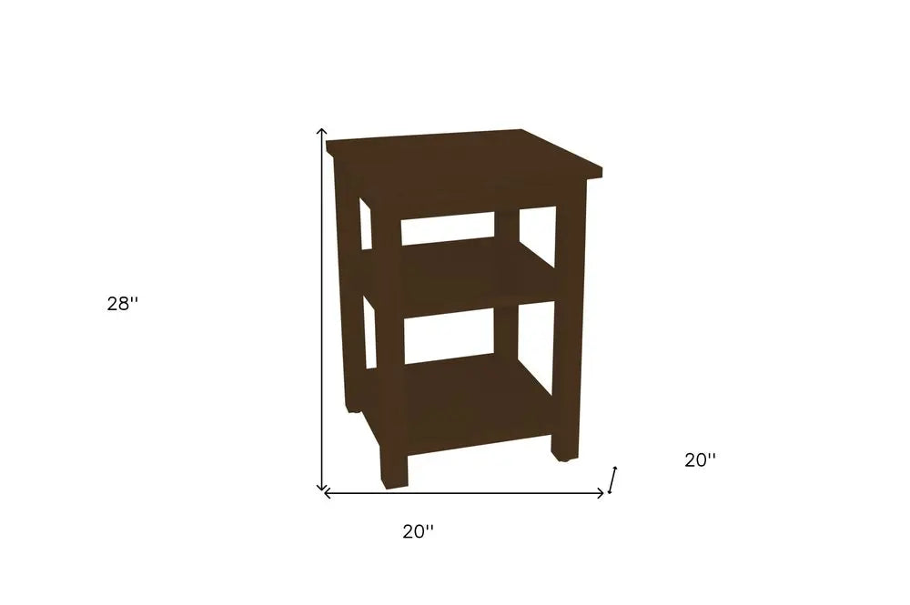 28" Dark Brown Solid Wood Nightstand HomeRoots