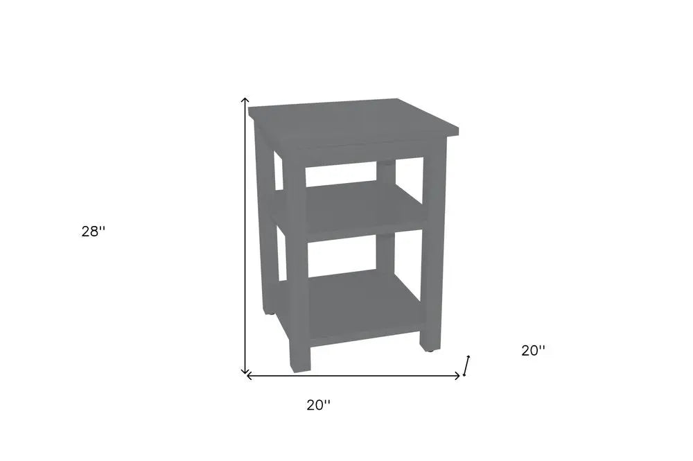 28" Gray Solid Wood Nightstand HomeRoots