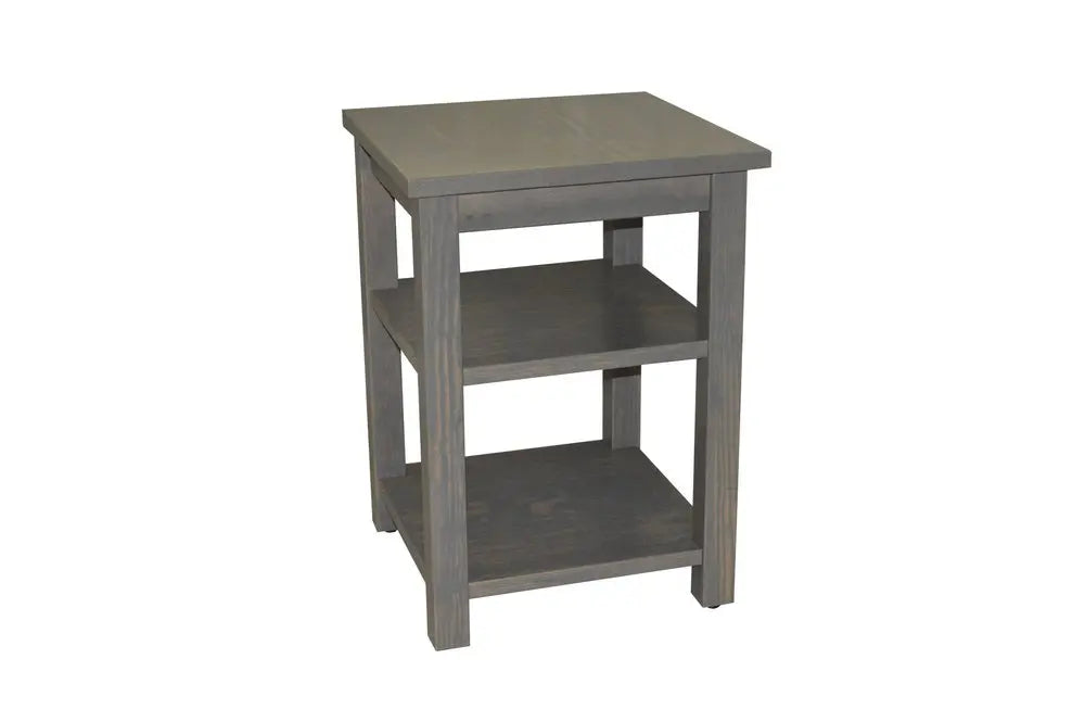 28" Gray Solid Wood Nightstand HomeRoots