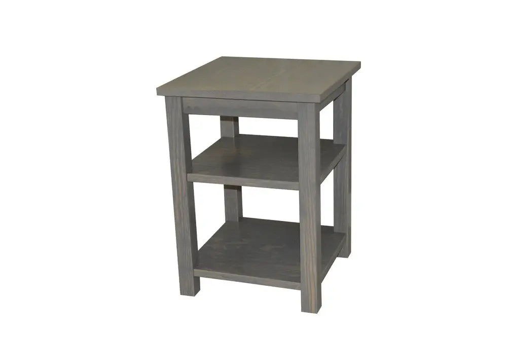 28" Gray Solid Wood Nightstand HomeRoots