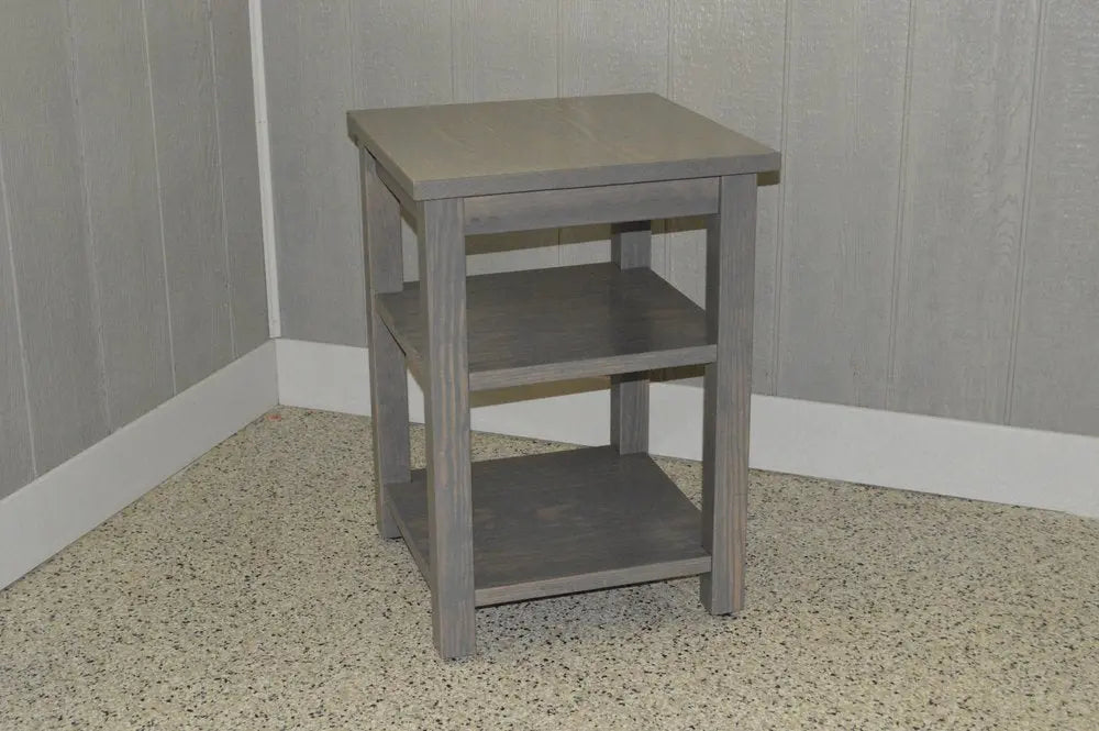 28" Gray Solid Wood Nightstand HomeRoots