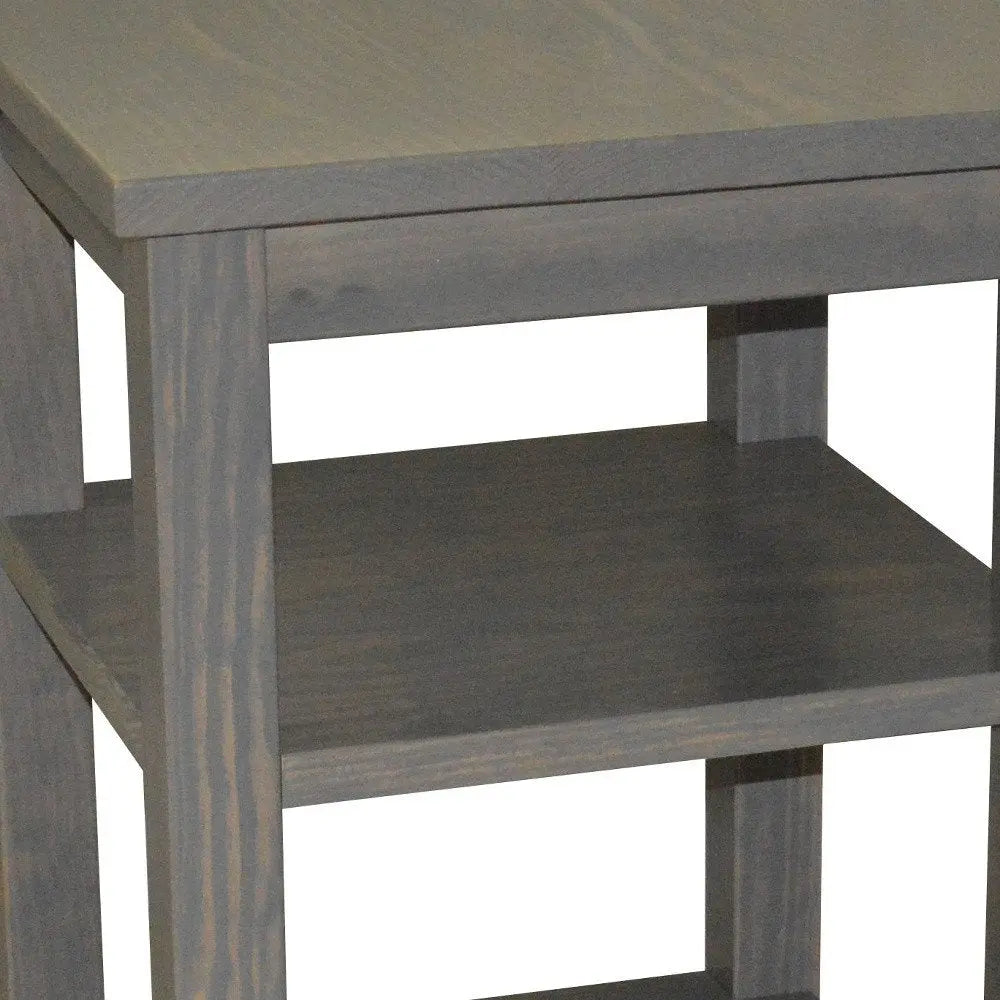 28" Gray Solid Wood Nightstand HomeRoots