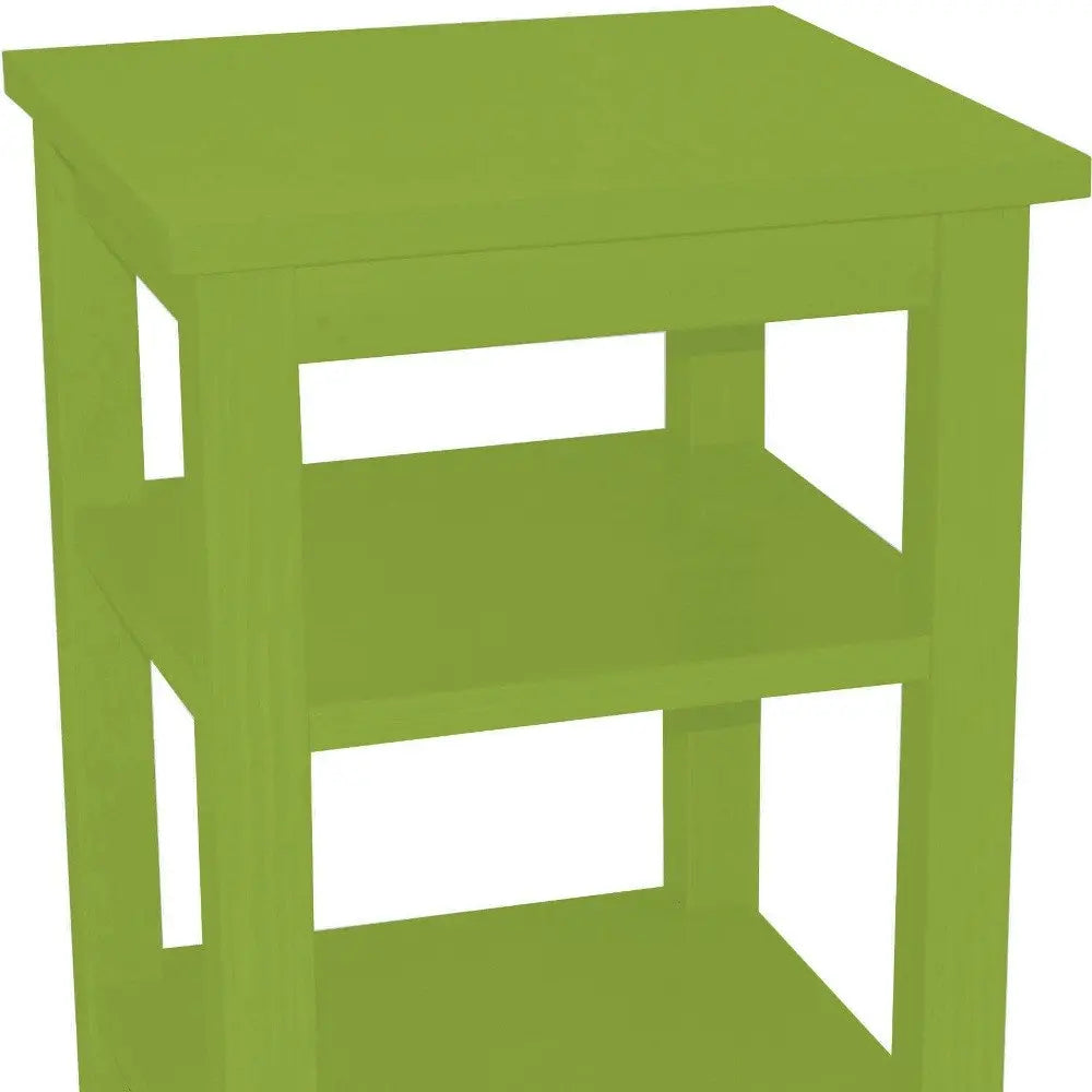 28" Green Solid Wood Nightstand HomeRoots