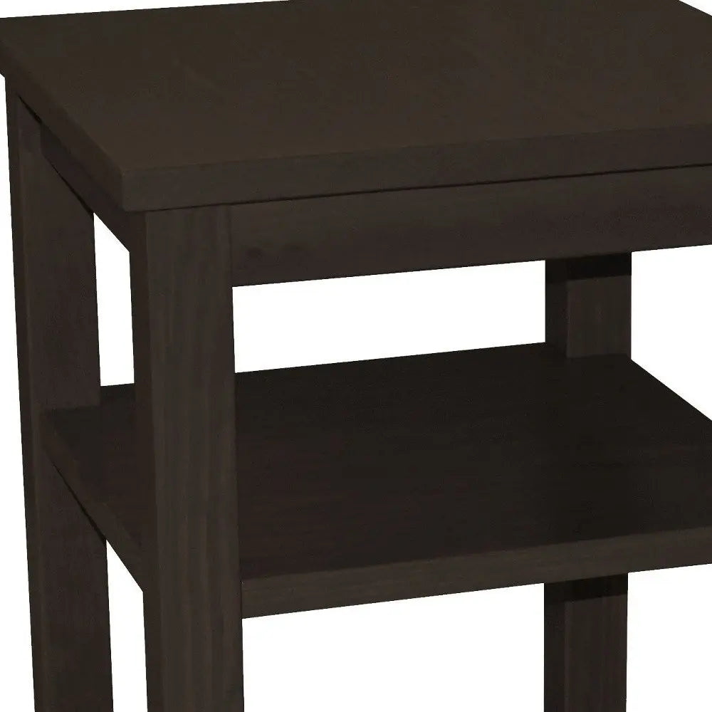 28" Brown Solid Wood Nightstand HomeRoots