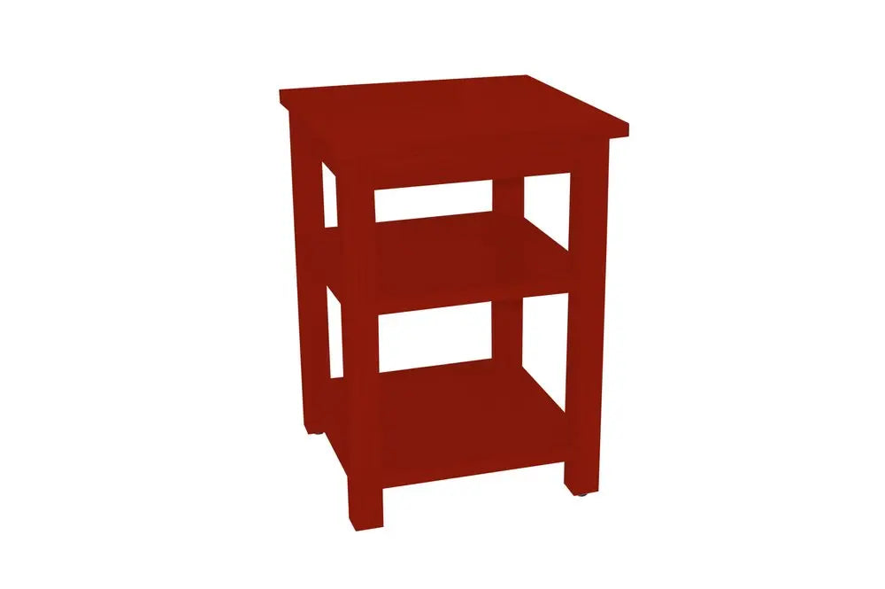 28" Red Solid Wood Nightstand HomeRoots