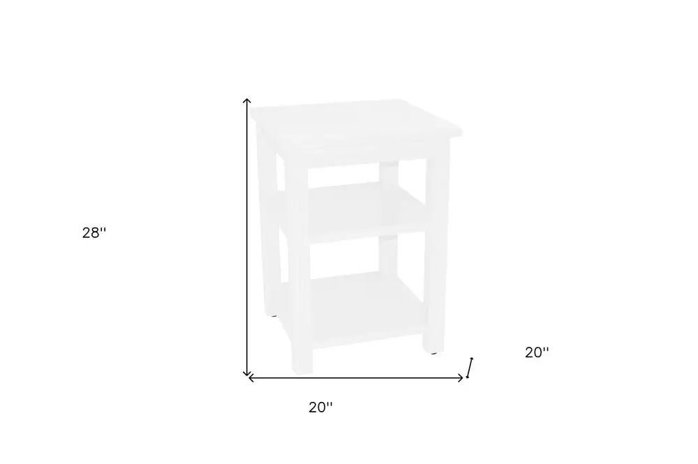 28" White Solid Wood Nightstand HomeRoots