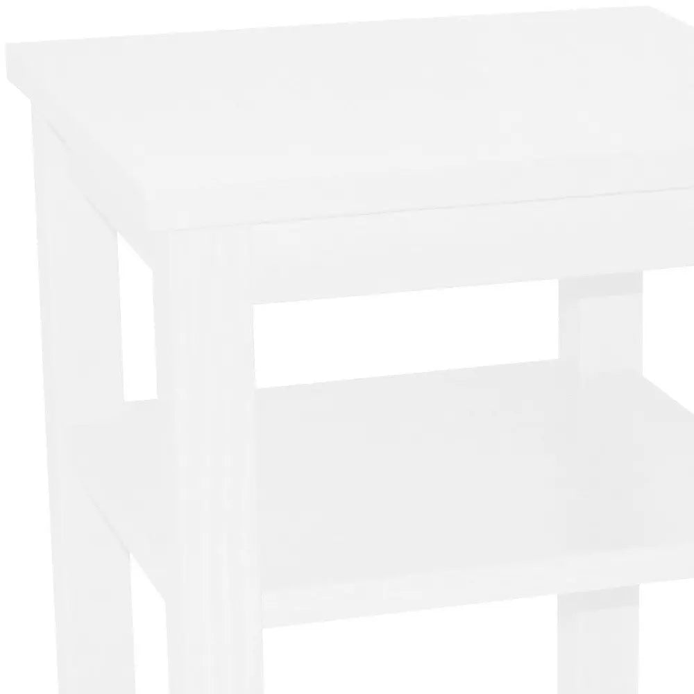 28" White Solid Wood Nightstand HomeRoots