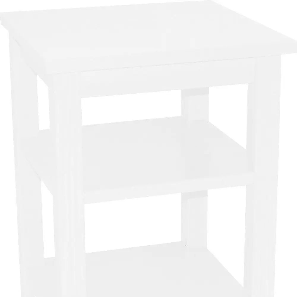 28" White Solid Wood Nightstand HomeRoots