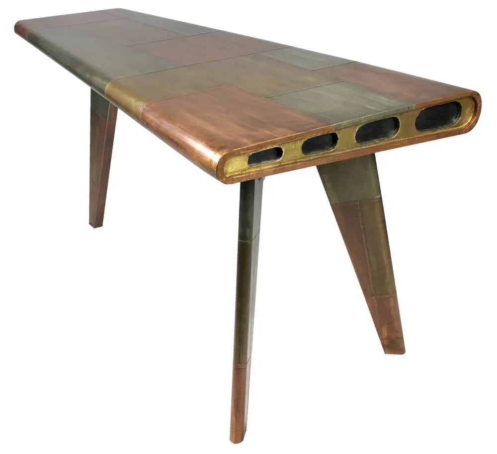 55" Copper Aluminum Writing Desk - NOBLE HOME INTERIORS