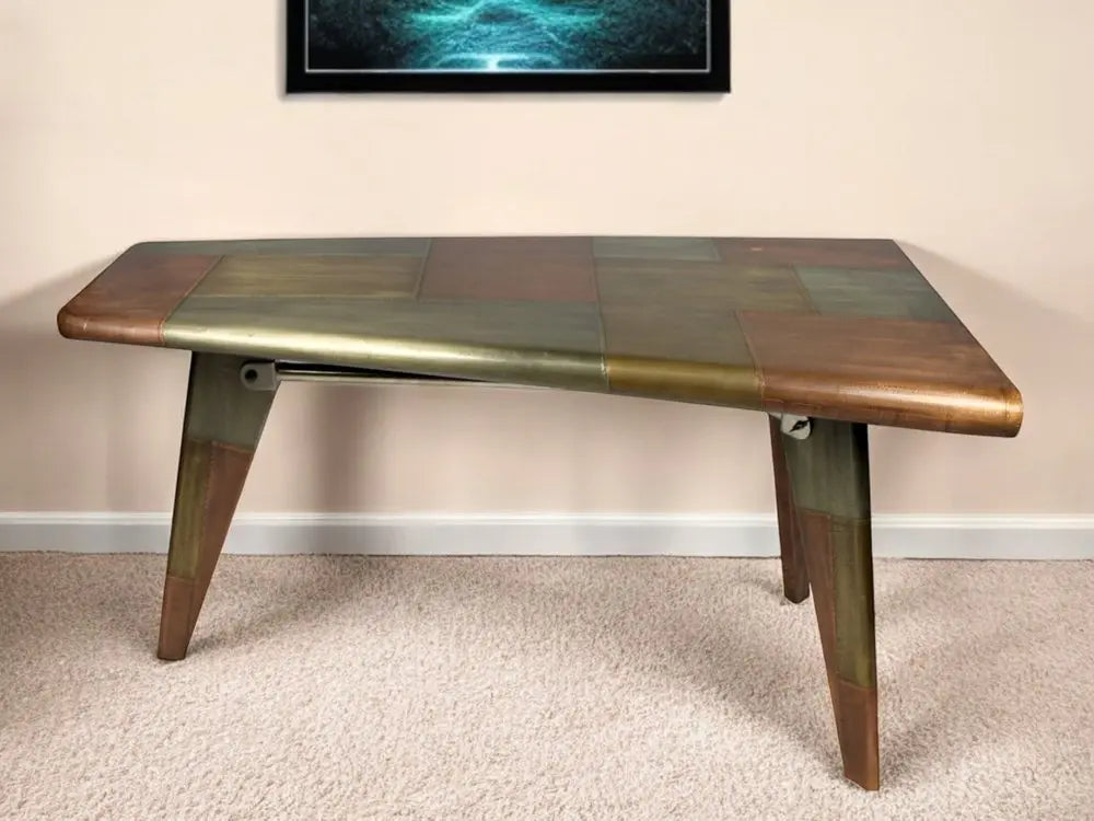 55" Copper Aluminum Writing Desk - NOBLE HOME INTERIORS