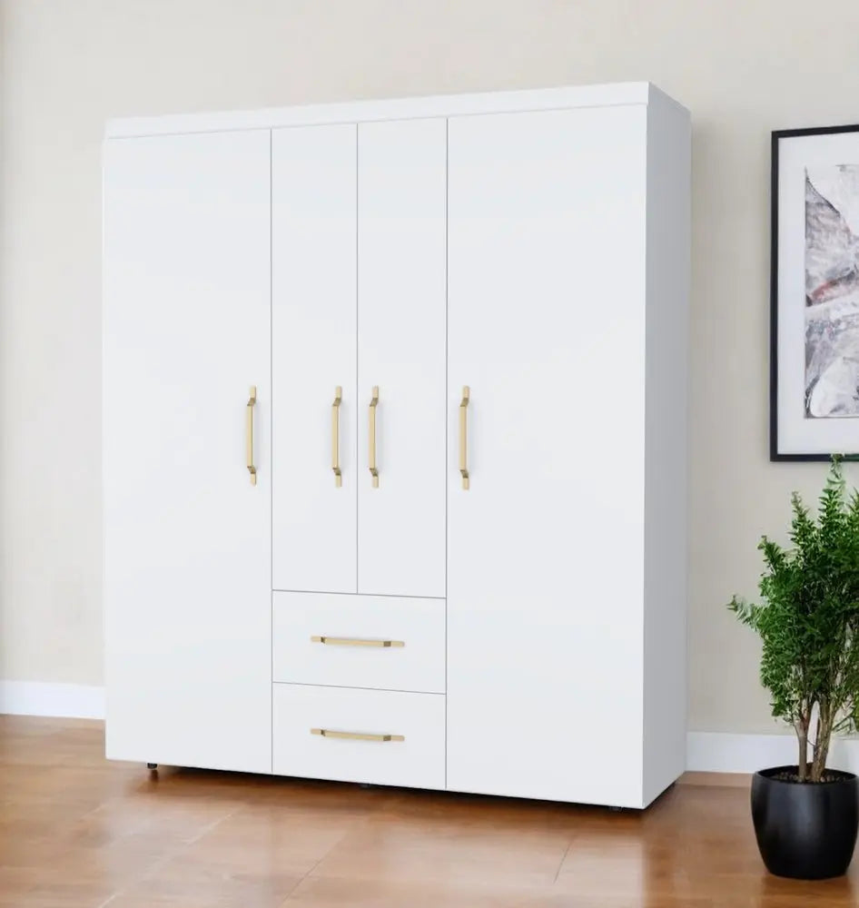 59" White Two Drawer Combo Dresser HomeRoots