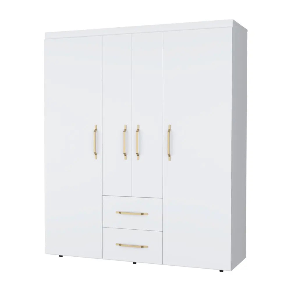 59" White Two Drawer Combo Dresser HomeRoots