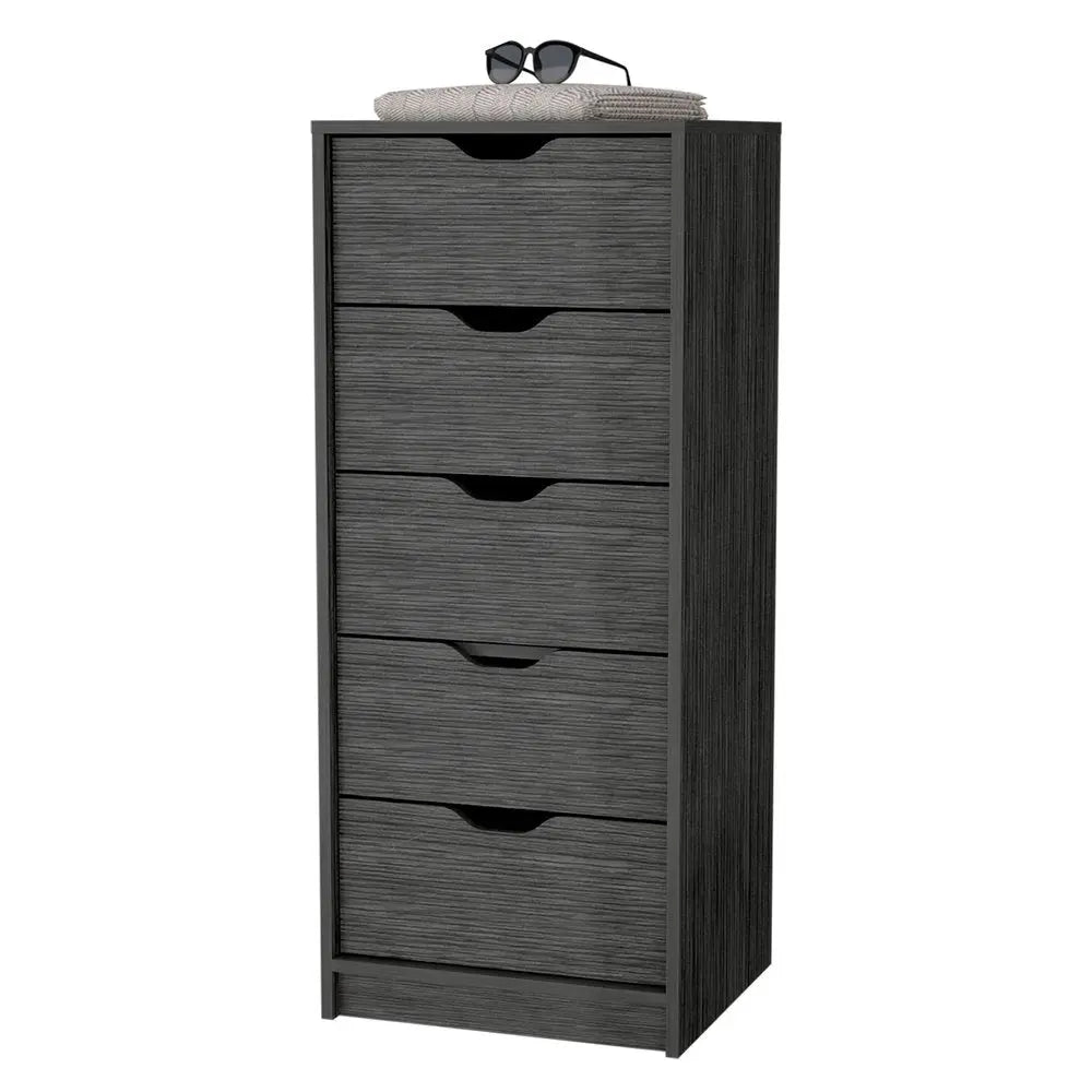 18" Gray Five Drawer Standard Chest HomeRoots
