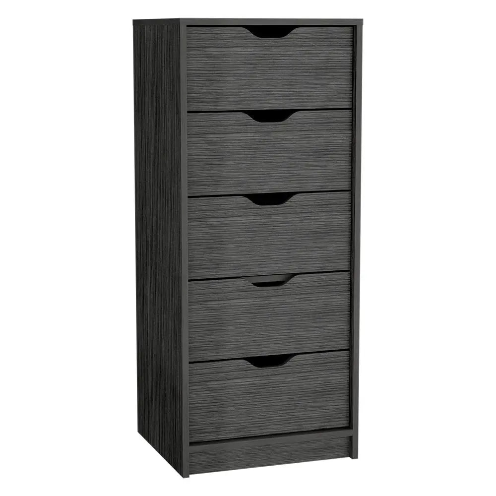 18" Gray Five Drawer Standard Chest HomeRoots