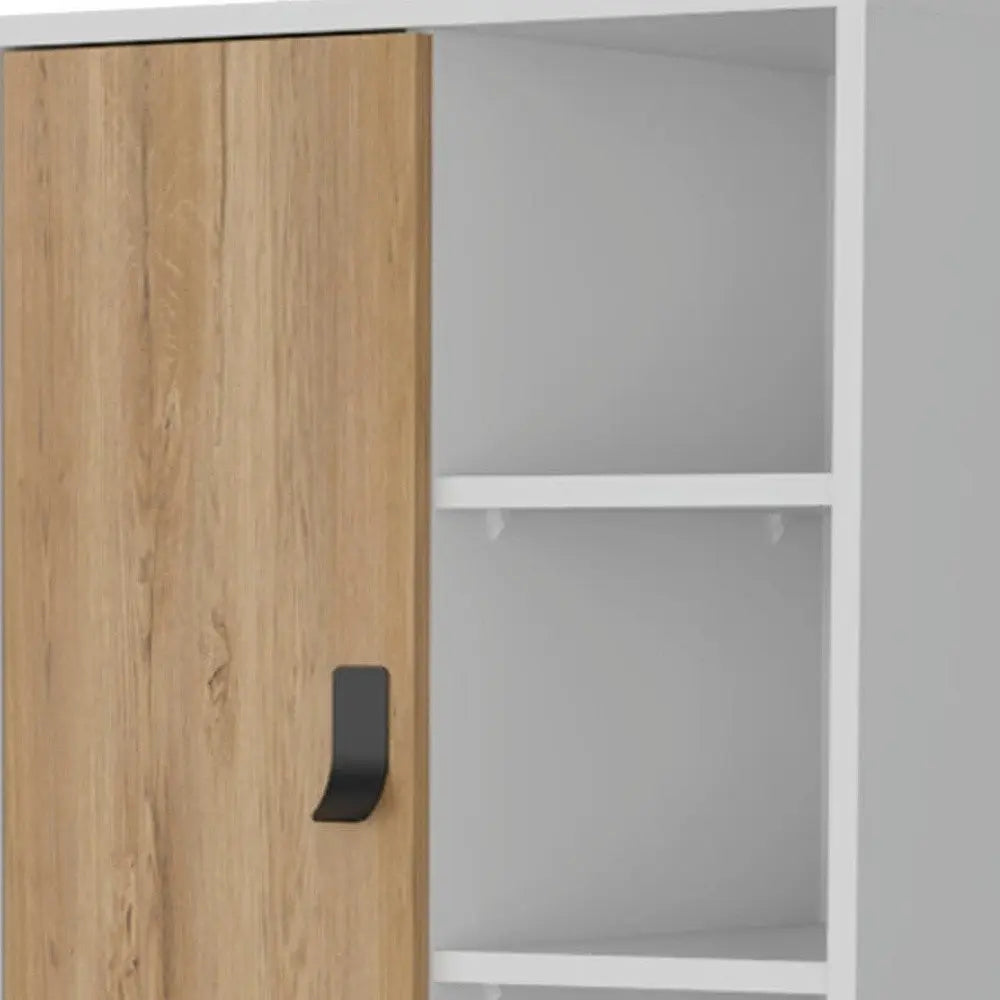 20" White and Natural Two Drawer Dresser HomeRoots