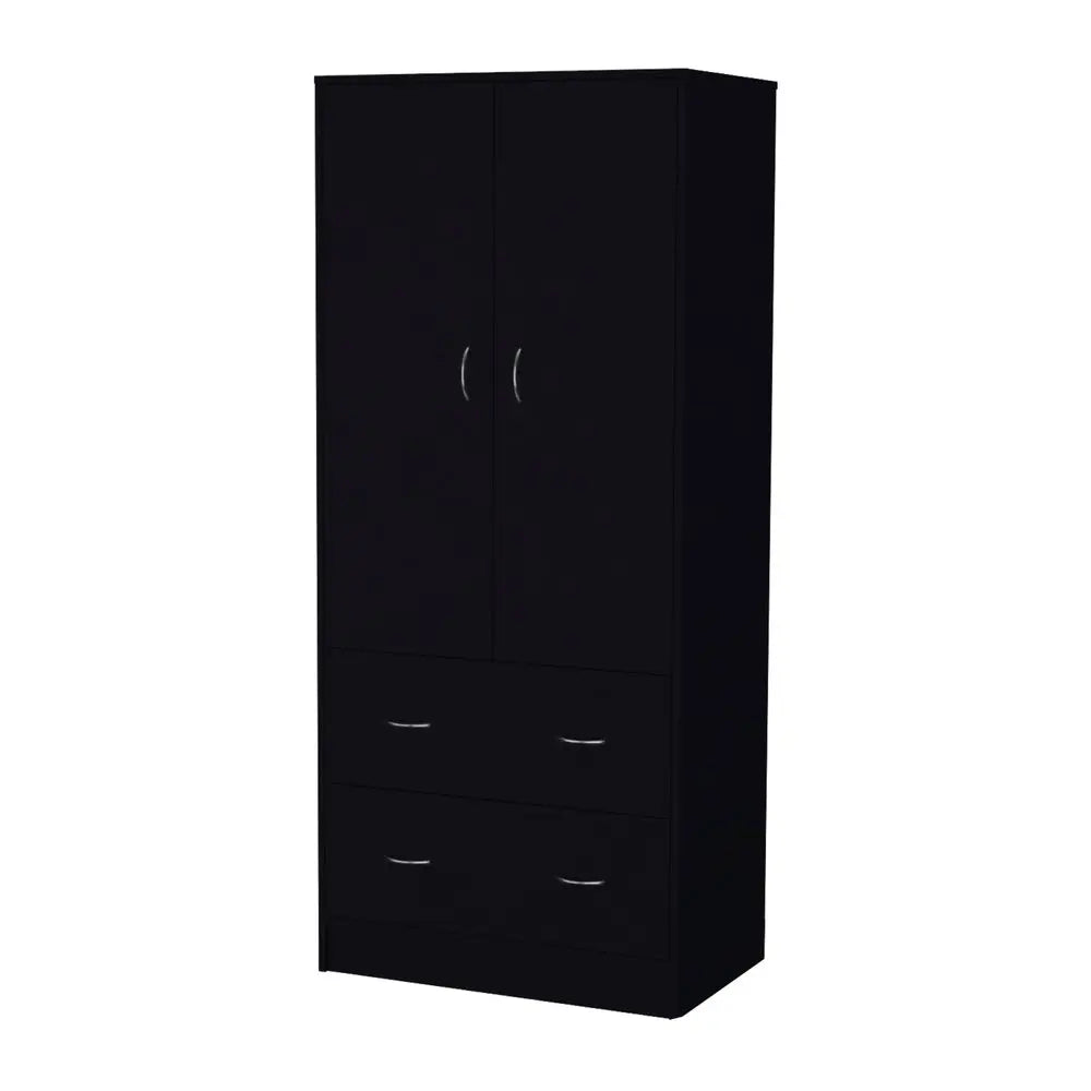 71" Black Two Door Two Drawer Combo Dresser HomeRoots