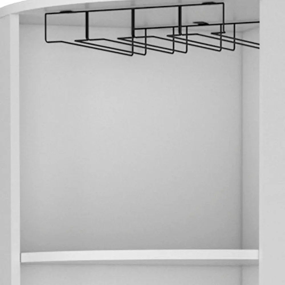 71" White Wood Corner Bar Cabinet HomeRoots